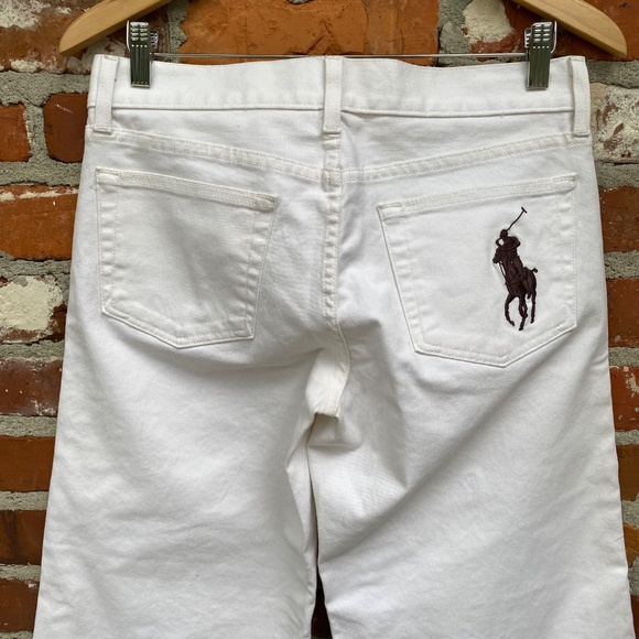 Ralph Lauren Black Label Big Pony Wide Leg Jeans White‎ Denim Size 29 - Picture 5 of 10
